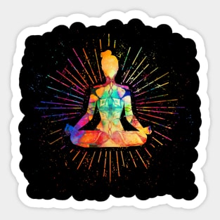 Yoga Meditation Pose Yoga Woman, Zen Mom Sticker